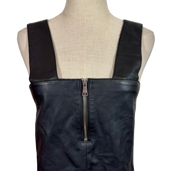 ba&sh Ludivine 100% Lambskin Leather Mini Dress Zip Jumper - Picture 8 of 14